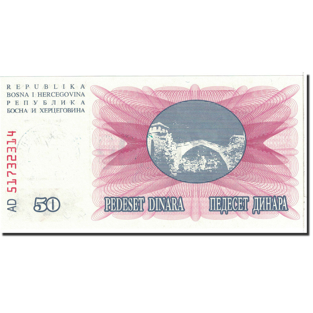 Banknote, Bosnia - Herzegovina, 50,000 Dinara, 1993, Undated, KM:55c, UNC(65-70)