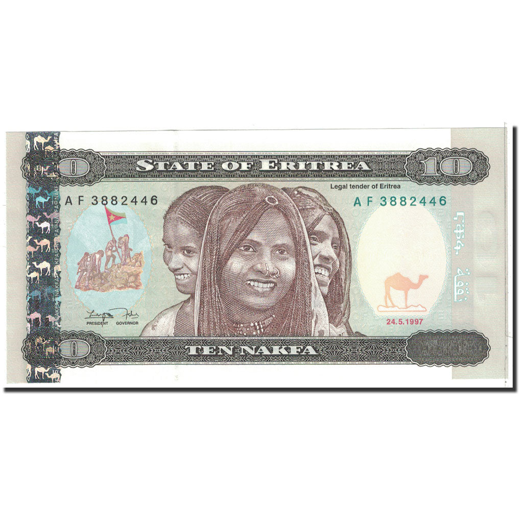 Banknote, Eritrea, 10 Nakfa, 1997, 1997-05-24, KM:3, UNC(65-70)