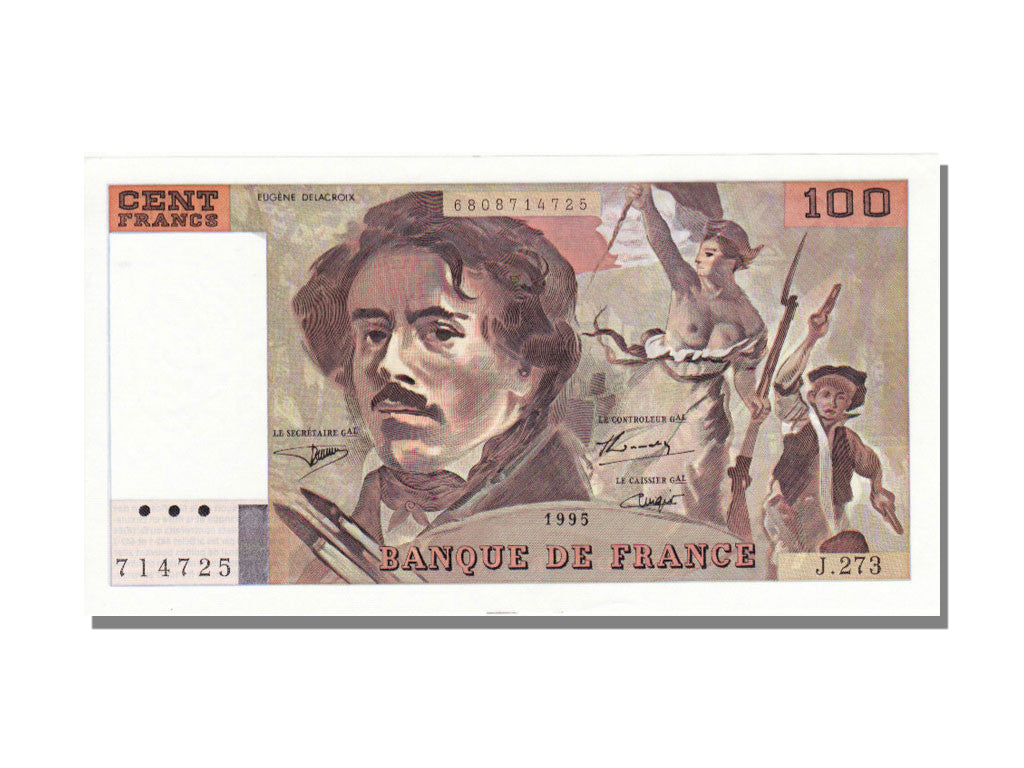 Banknote, France, 100 Francs, 100 F 1978-1995 ''Delacroix'', 1995, UNC(65-70)