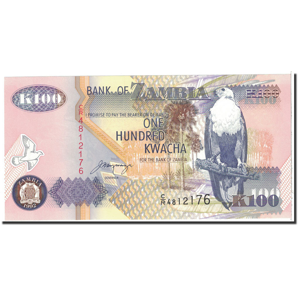 Banknote, Zambia, 100 Kwacha, 1992, Undated, KM:38b, UNC(65-70)