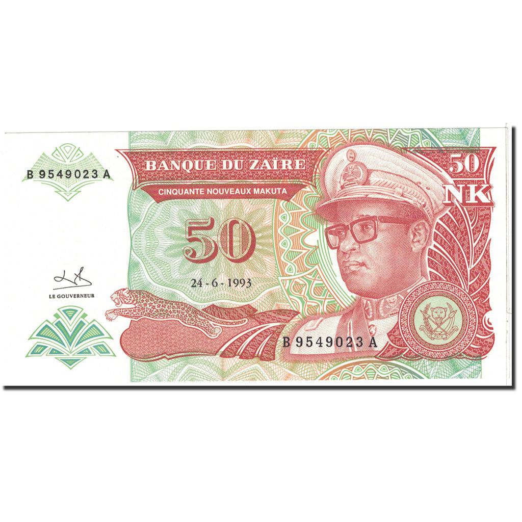 Banknote, Zaire, 50 Nouveaux Makuta, 1993, Undated, KM:51, UNC(65-70)