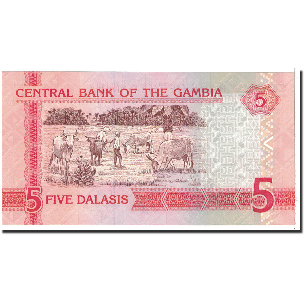 Banknote, The Gambia, 5 Dalasis, 2001, Undated, KM:20c, UNC(65-70)
