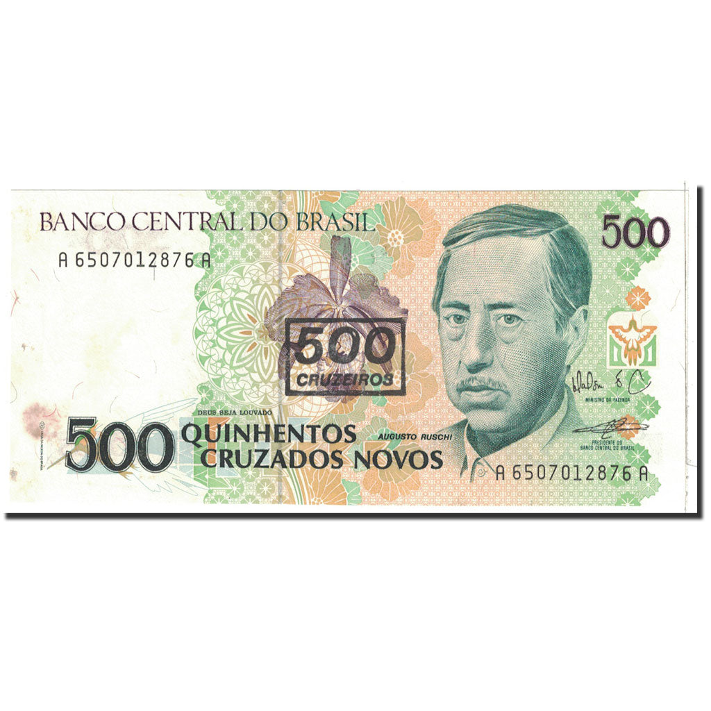 Banknote, Brazil, 500 Cruzeiros on 500 Cruzados Novos, 1990, Undated, KM:226b