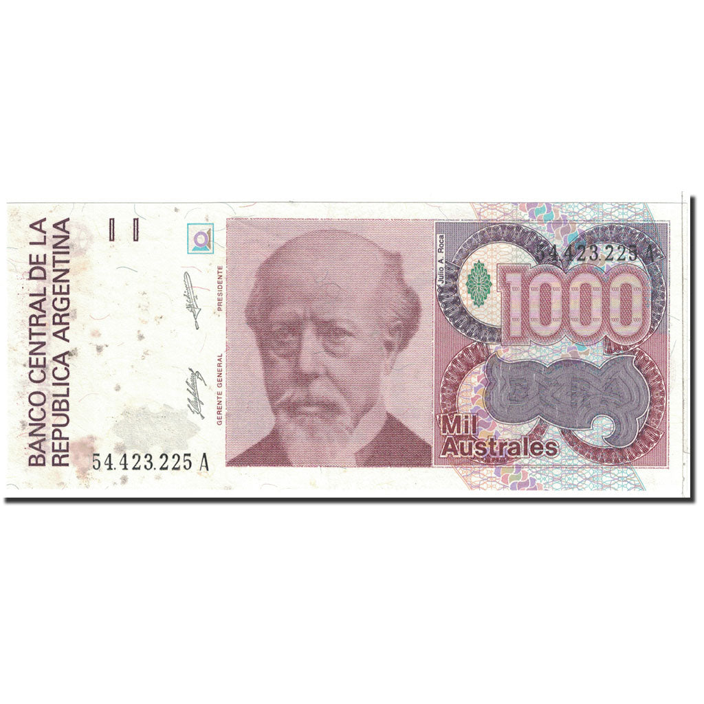 Banknote, Argentina, 1000 Australes, 1988, Undated, KM:329b, AU(50-53)