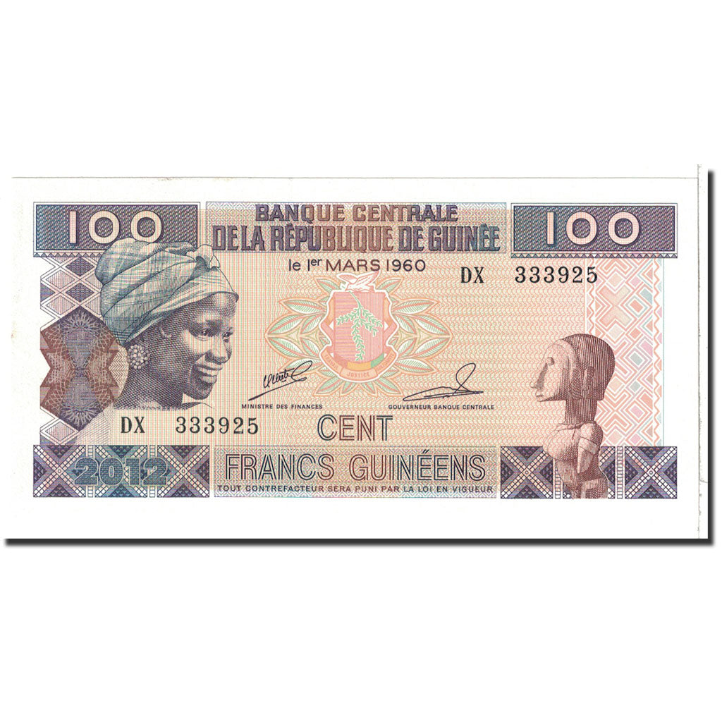 Banknote, Guinea, 100 Francs, 2012, Undated, KM:35b, UNC(65-70)