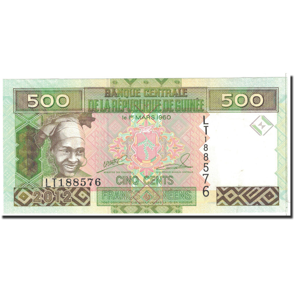 Banknote, Guinea, 500 Francs, 2012, Undated, KM:39b, UNC(65-70)