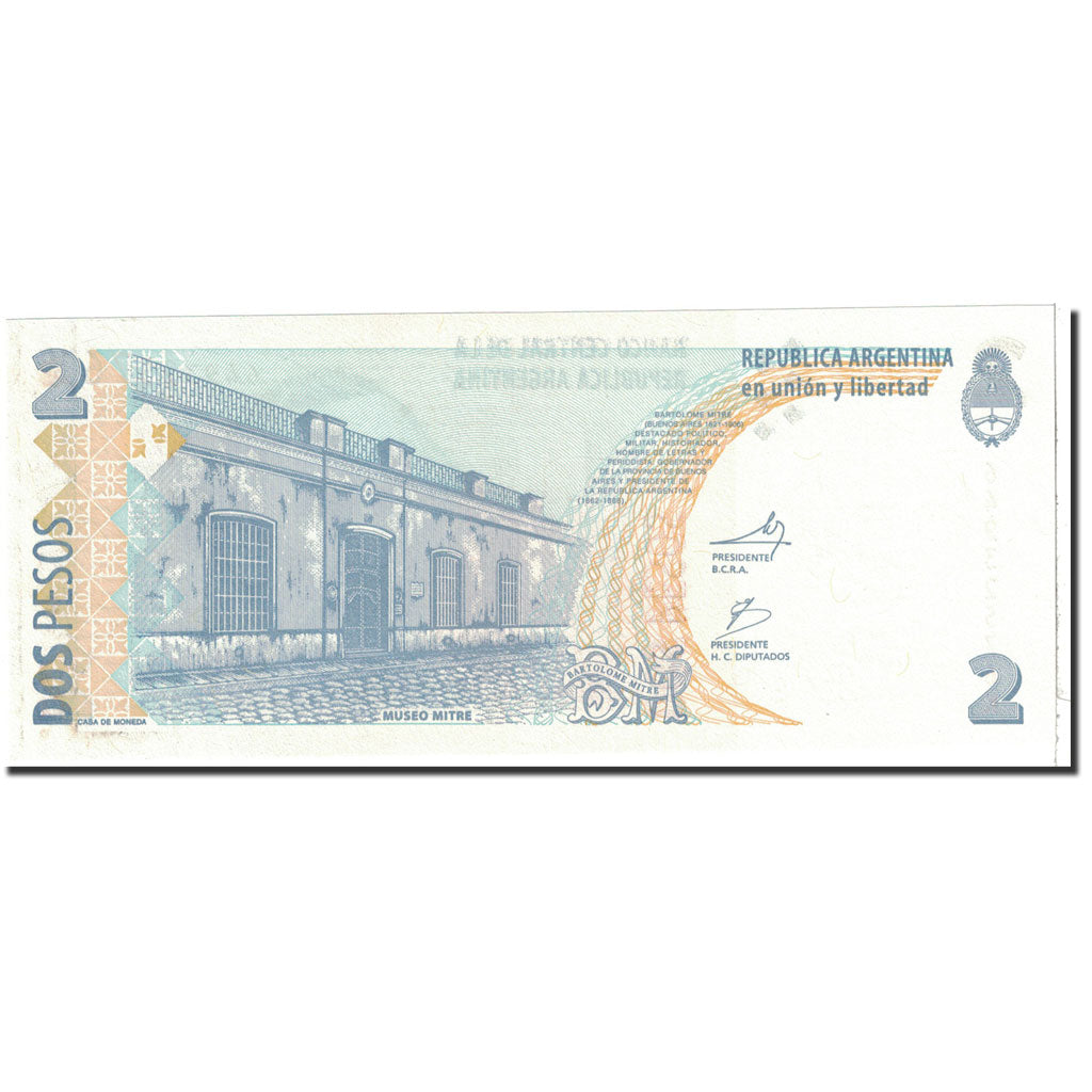 Banknote, Argentina, 2 Pesos, 2002, Undated, KM:352, UNC(65-70)