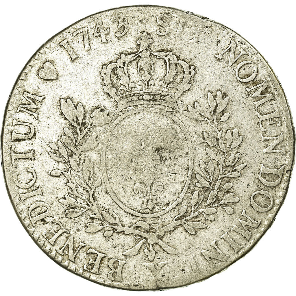 Coin, France, Ecu, 1743, Amiens, VF(20-25), Silver, Gadoury:322