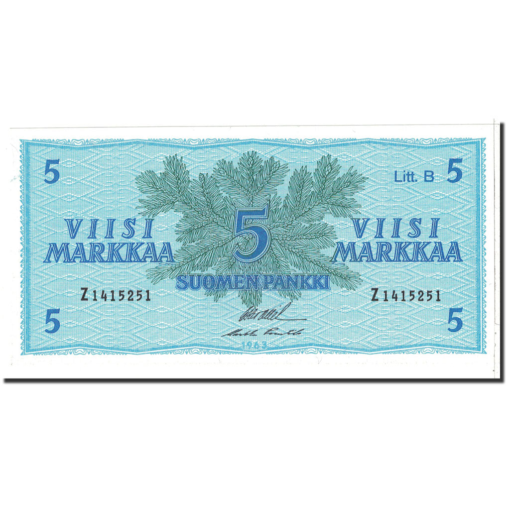 Banknote, Finland, 5 Markkaa, 1963, Undated, KM:106Aa, UNC(65-70)