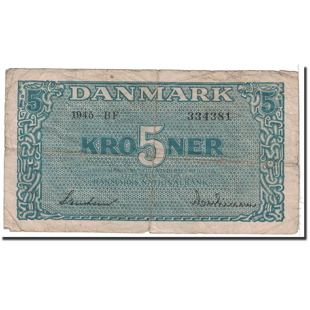 Geldschein, Dänemark, 5 Kroner, 1945, Undated, KM:35b, S