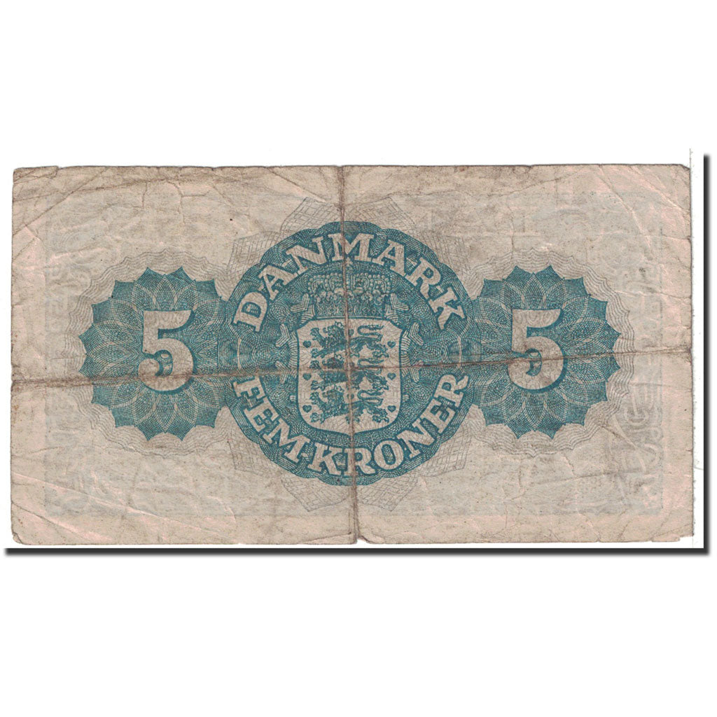 Geldschein, Dänemark, 5 Kroner, 1945, Undated, KM:35b, S