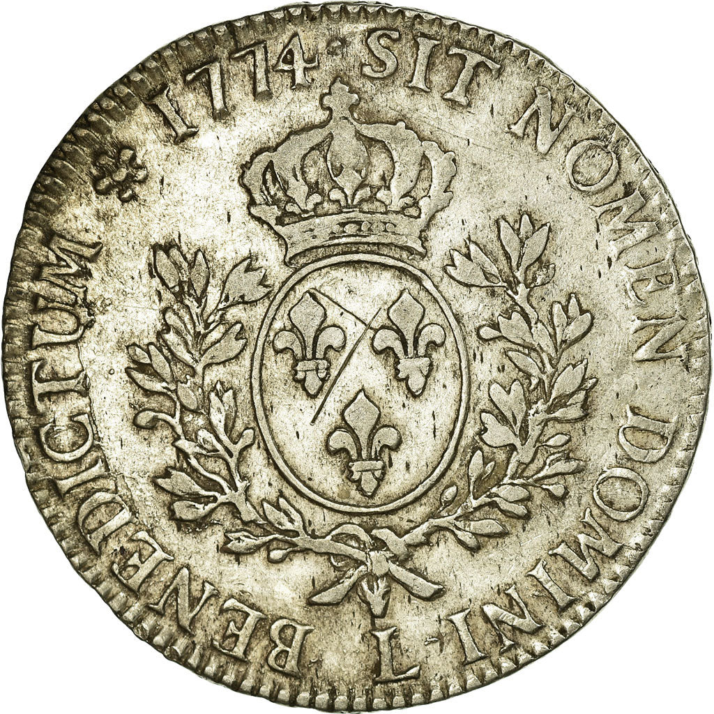 Coin, France, Louis XV, Écu à la vieille tête, Ecu, 1774, Bayonne, EF(40-45)