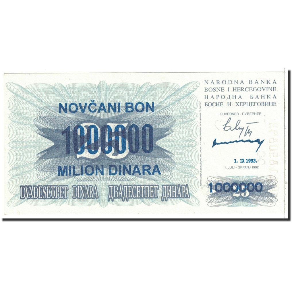 Billete, 1,000,000 Dinara, 1993, Bosnia - Herzegovina, KM:35a, 1993-09-01, SC