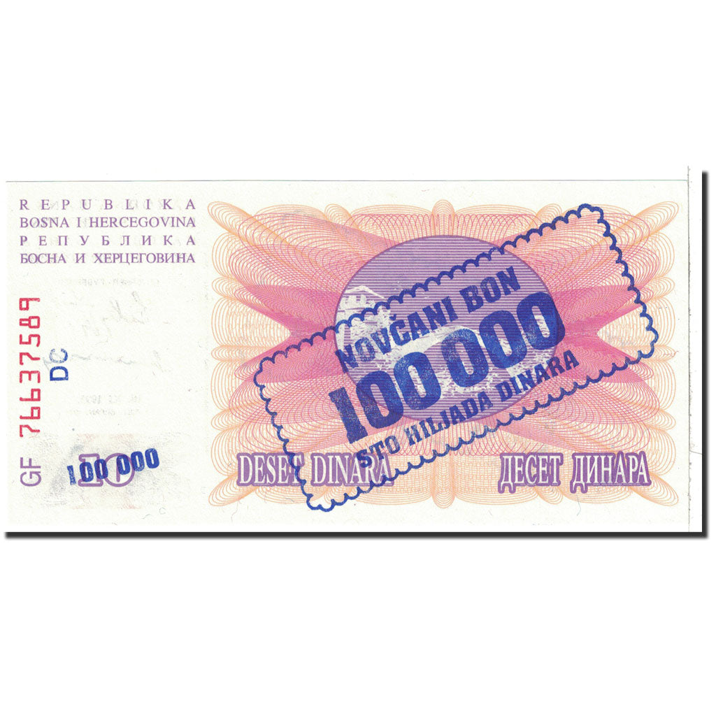 Banknote, Bosnia - Herzegovina, 100,000 Dinara, 1993, 1993-11-10, KM:34b