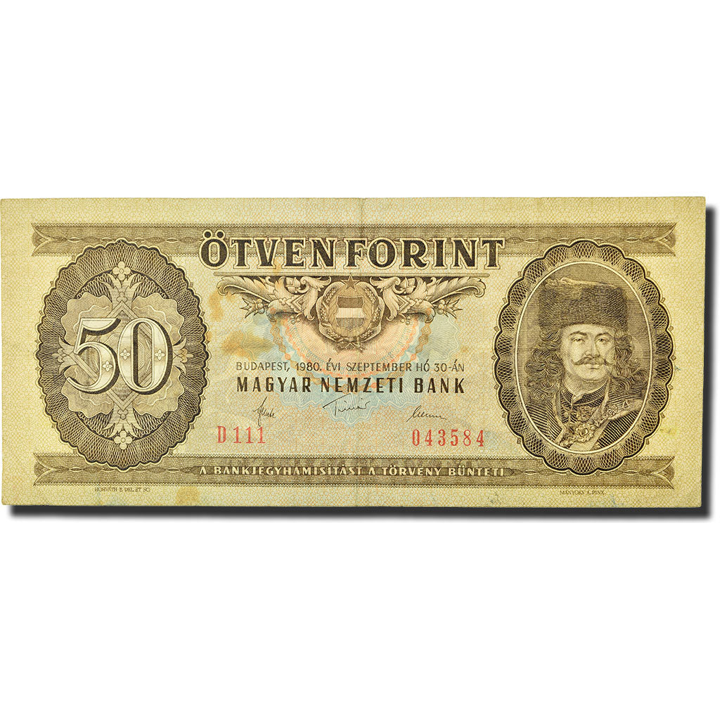 Banknote, Hungary, 50 Forint, 1980, 1980-09-30, KM:170d, EF(40-45)