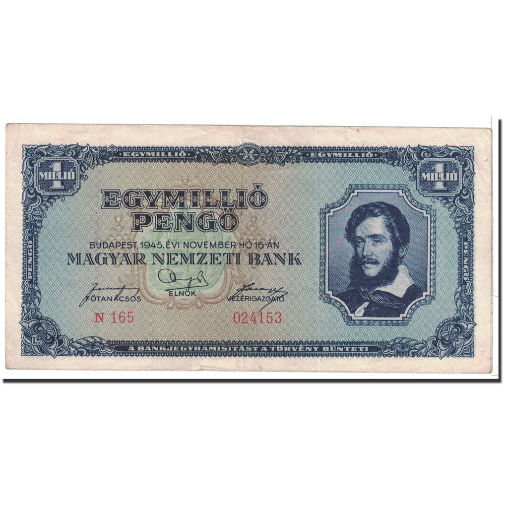 Billet, Hongrie, 1,000,000 Pengö, 1945, 1945-11-16, KM:122, TTB+