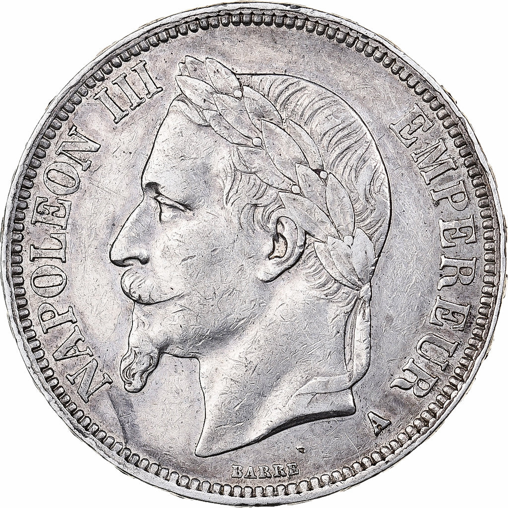 France, Napoleon III, 5 Francs, Napoléon III, 1867, Paris, Silver, EF(40-45)