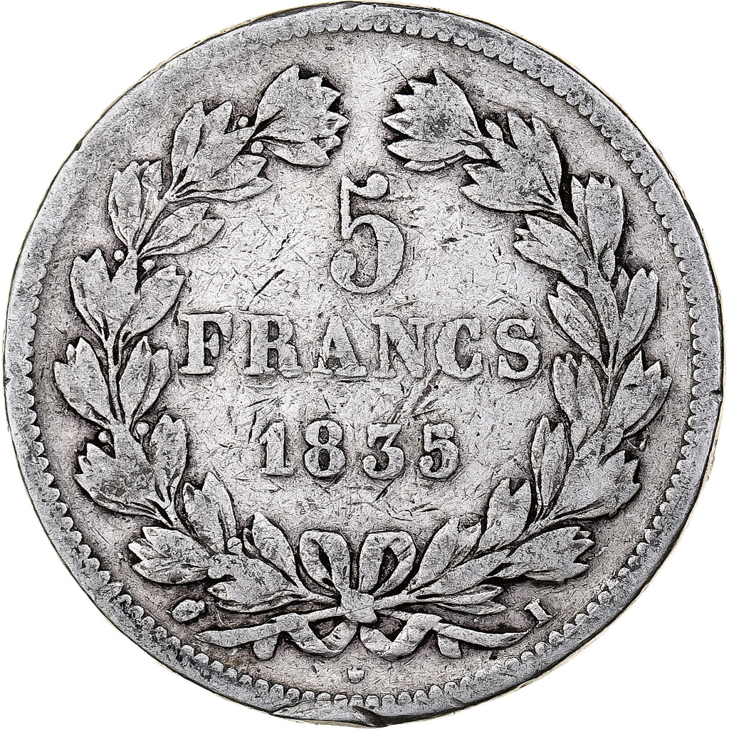 France, 5 Francs, Louis-Philippe, 1835, Limoges, Silver, VF(30-35), KM:749.6