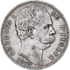 Italy, Umberto I, 5 Lire, 1879, Rome, Silver, VF(30-35), KM:20
