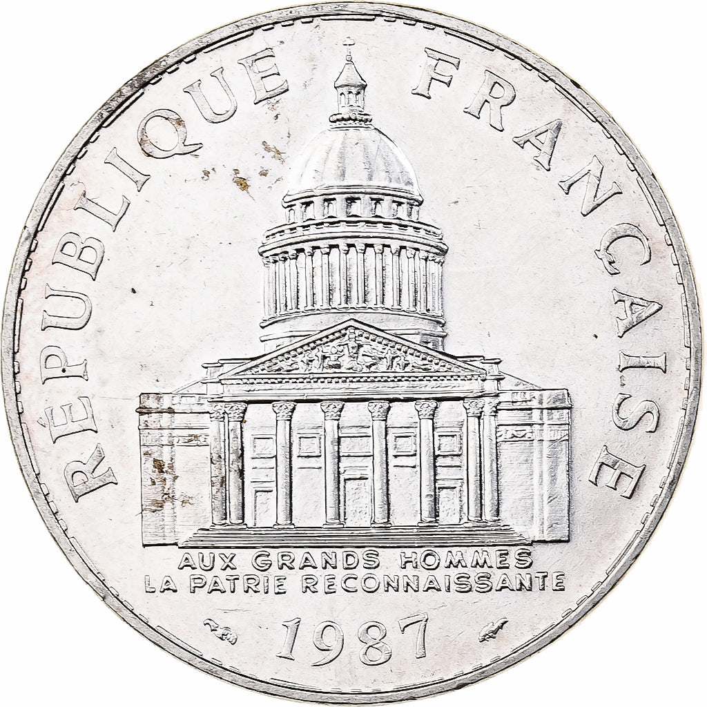 Frankrijk, 100 Francs, Panthéon, 1987, Paris, Zilver, PR, KM:951.1