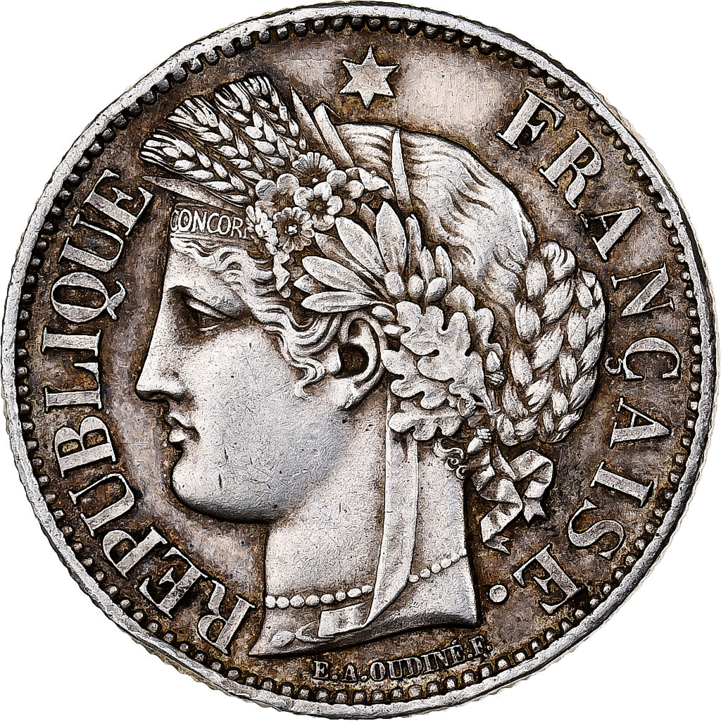 Francia, 2 Francs, Cérès, 1870, Paris, Plata, EBC, KM:817.1