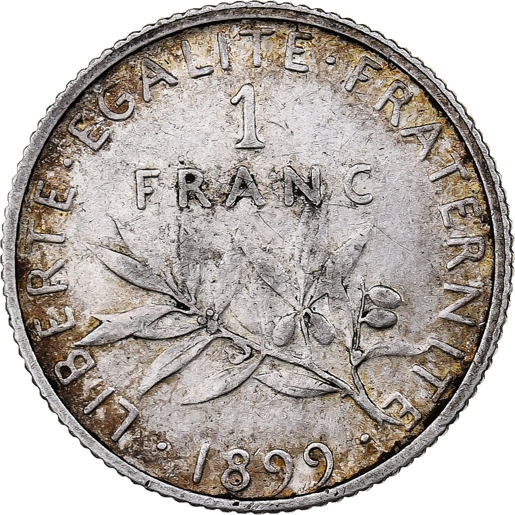 França, Franc, Semeuse, 1899, Paris, Prata, EF(40-45), KM:844.1