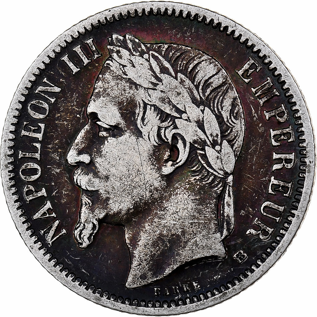 France, Napoleon III, Franc, Napoléon III, 1870, Strasbourg, Silver, VF(30-35)