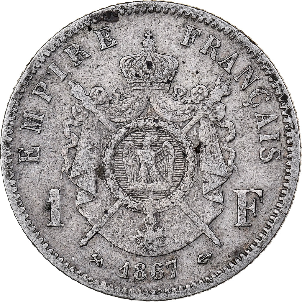Frankrijk, Napoleon III, Franc, Napoléon III, 1867, Bordeaux, Zilver, FR