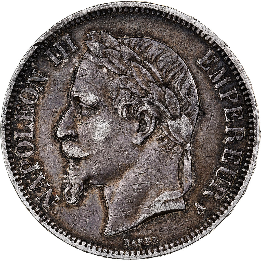 Francia, Napoleon III, 5 Francs, Napoléon III, 1867, Paris, Argento, BB+