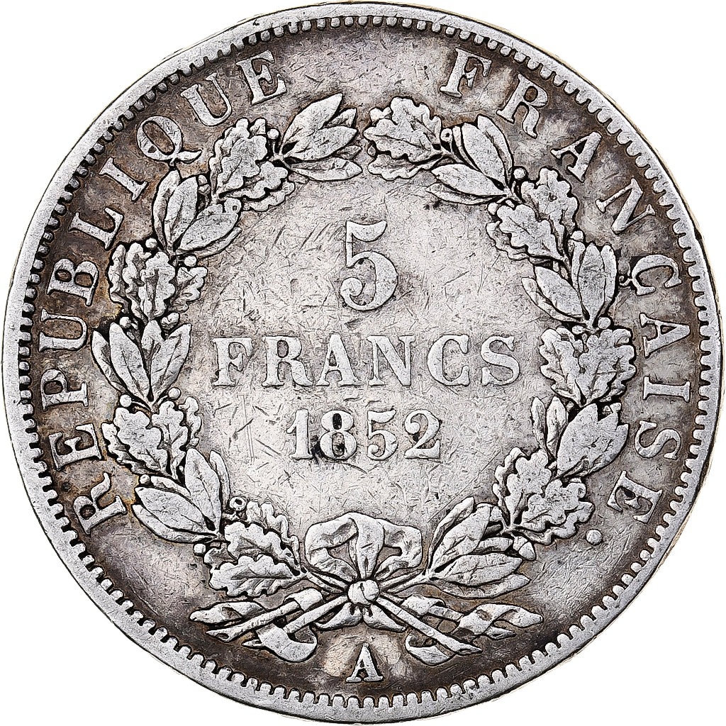 France, 5 Francs, Napoléon III, 1852, Paris, Silver, VF(20-25), KM:773.1