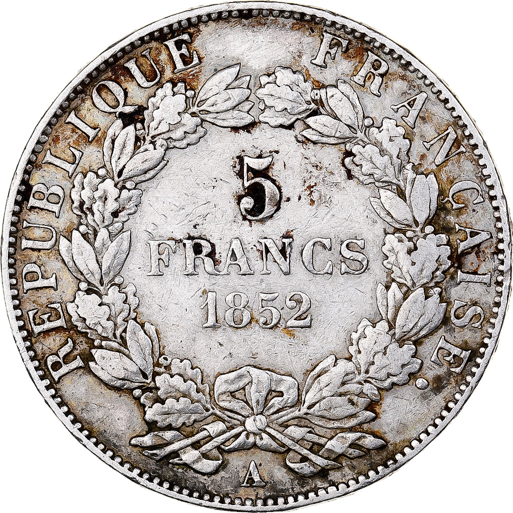 France, 5 Francs, Napoléon III, 1852, Paris, Argent, TTB, KM:773.1