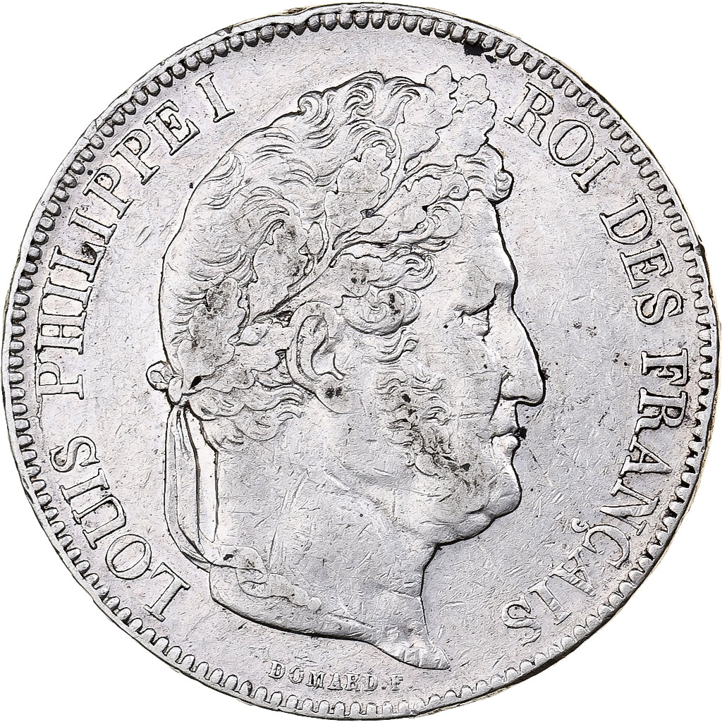 Francia, 5 Francs, Louis-Philippe, Lille, Plata, MBC+, KM:749.13