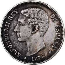 Spain, Alfonso XII, 5 Pesetas, 1876, Madrid, Silver, EF(40-45), KM:671