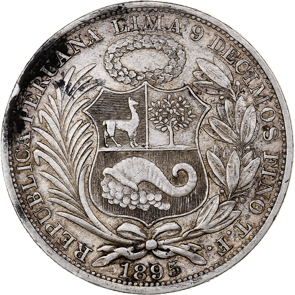 Peru, Sol, 1895, Lima, Silver, VF(30-35), KM:196.26
