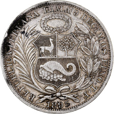 Peru, Sol, 1895, Lima, Silver, VF(30-35), KM:196.26