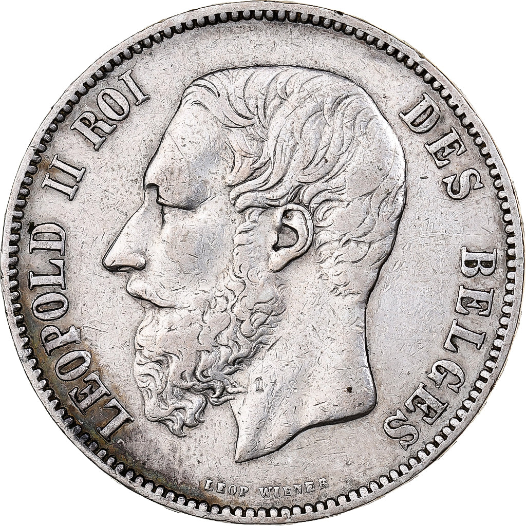 Belgium, Leopold II, 5 Francs, 5 Frank, 1874, Silver, EF(40-45), KM:24