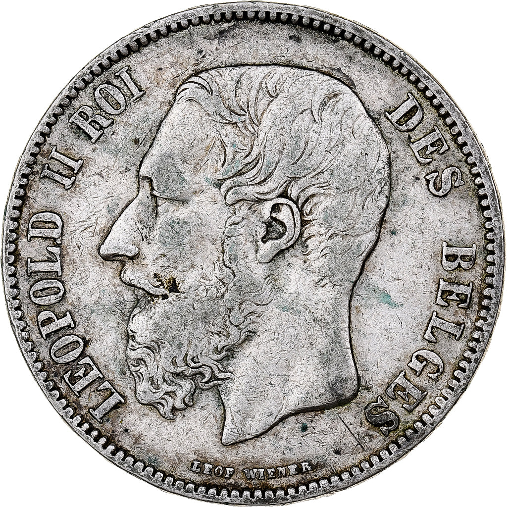 Belgium, Leopold II, 5 Francs, 5 Frank, 1872, Silver, VF(20-25), KM:24
