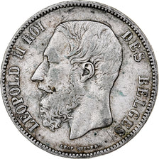 Belgium, Leopold II, 5 Francs, 5 Frank, 1872, Silver, VF(20-25), KM:24