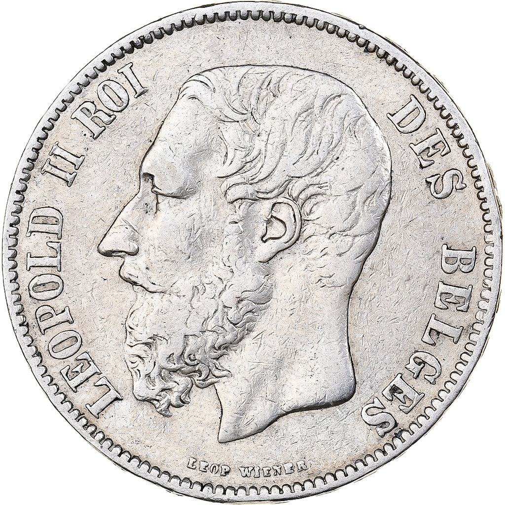 Belgium, Leopold II, 5 Francs, 5 Frank, 1876, Silver, VF(30-35), KM:24