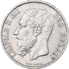 Belgium, Leopold II, 5 Francs, 5 Frank, 1876, Silver, VF(30-35), KM:24