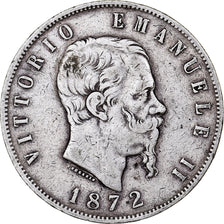 Italie, Vittorio Emanuele II, 5 Lire, 1872, Milan, Argent, TB+, KM:8.3
