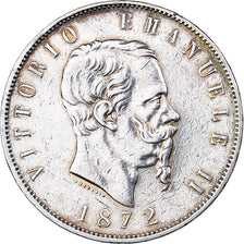 Italy, Vittorio Emanuele II, 5 Lire, 1872, Milan, Silver, EF(40-45), KM:8.3