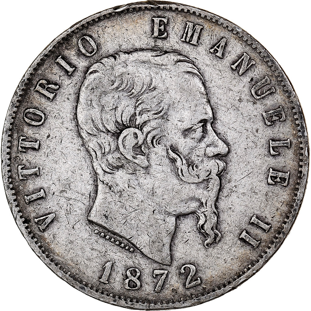 Italien, Vittorio Emanuele II, 5 Lire, 1872, Milan, Silber, S+, KM:8.3