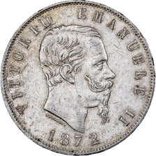 Italy, Vittorio Emanuele II, 5 Lire, 1872, Milan, Silver, EF(40-45), KM:8.3