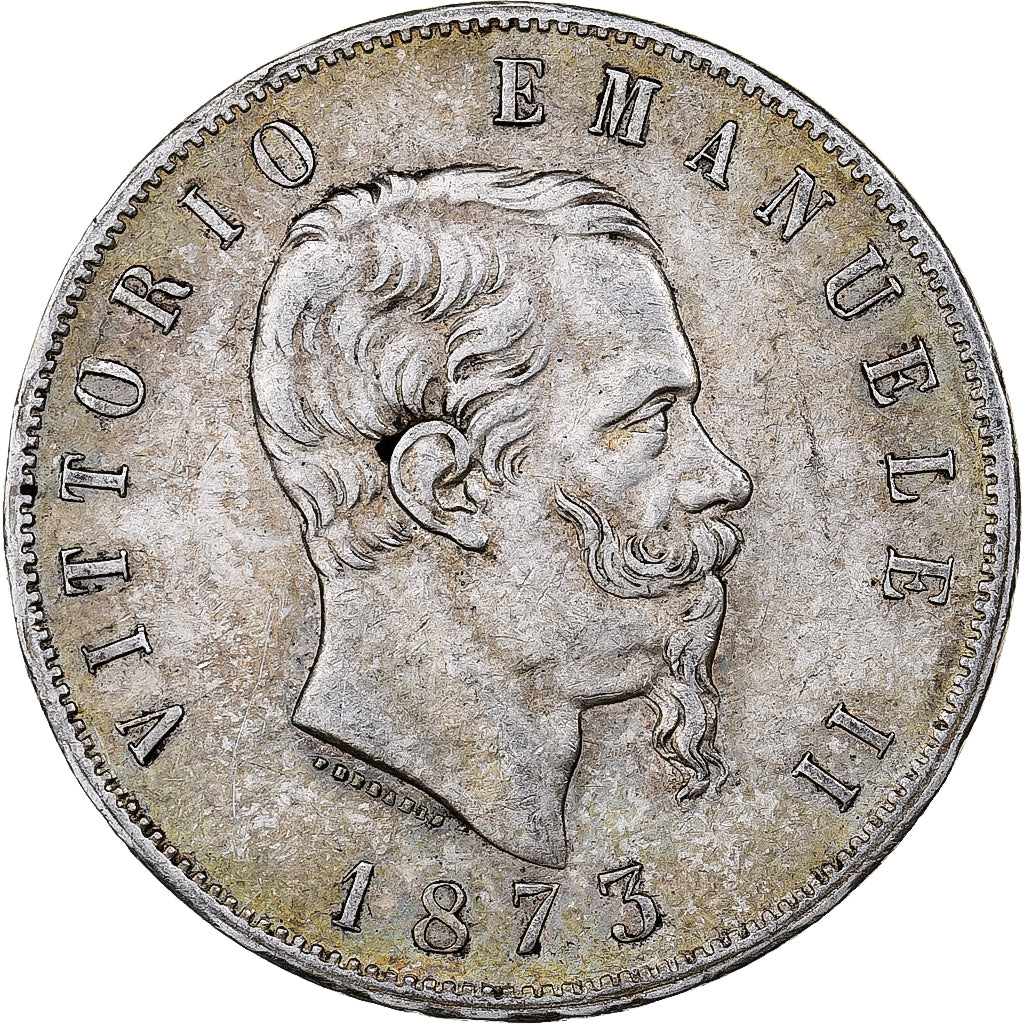 Italie, Vittorio Emanuele II, 5 Lire, 1873, Milan, Argent, TTB, KM:8.3