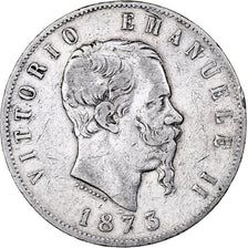 Italy, Vittorio Emanuele II, 5 Lire, 1873, Milan, Silver, VF(20-25), KM:8.3