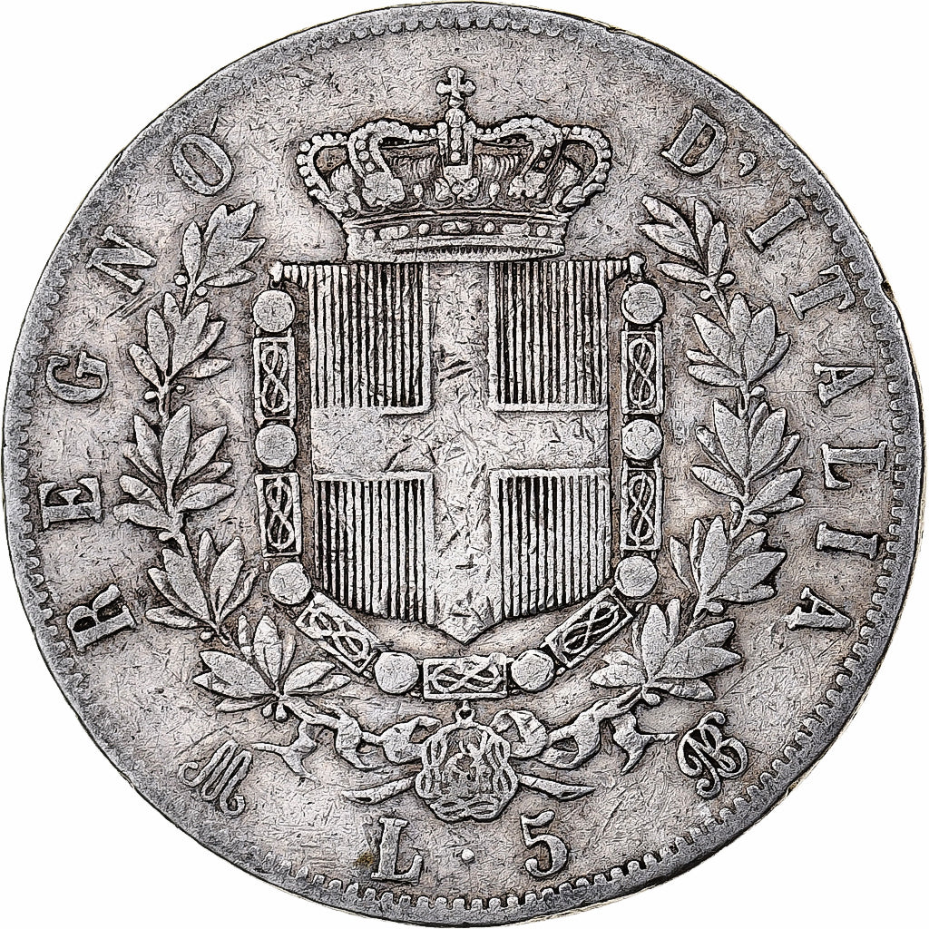 Italy, Vittorio Emanuele II, 5 Lire, 1873, Milan, Silver, VF(20-25), KM:8.3