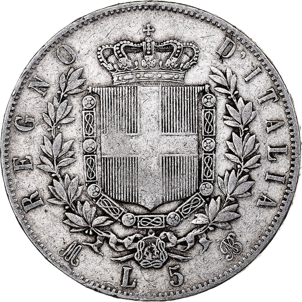Italy, Vittorio Emanuele II, 5 Lire, 1873, Milan, Silver, VF(20-25), KM:8.3