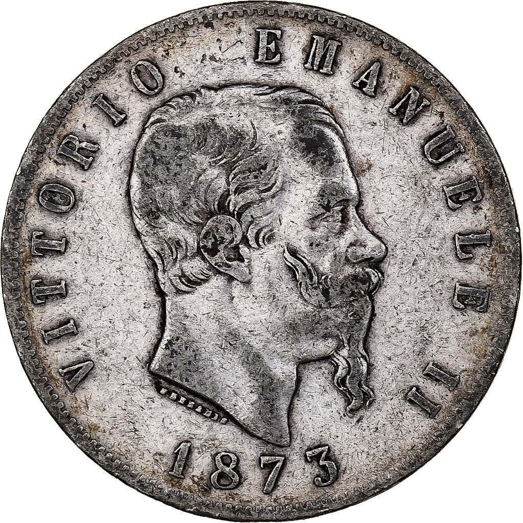 Italie, Vittorio Emanuele II, 5 Lire, 1873, Milan, Argent, TB, KM:8.3