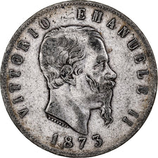 Italie, Vittorio Emanuele II, 5 Lire, 1873, Milan, Argent, TB, KM:8.3